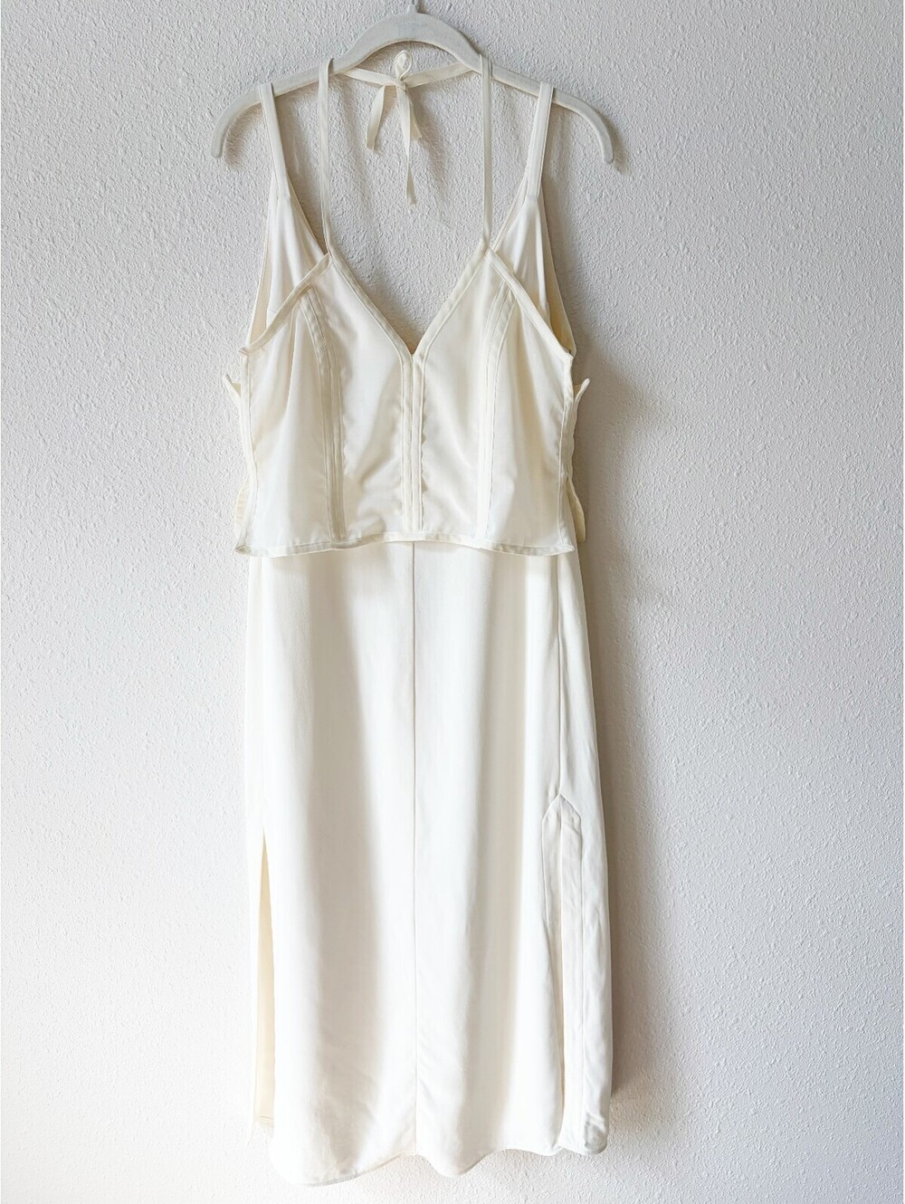 3.1 Phillip Lim Matte Viscose Cami Dress Deconstructed Layer White Size 4